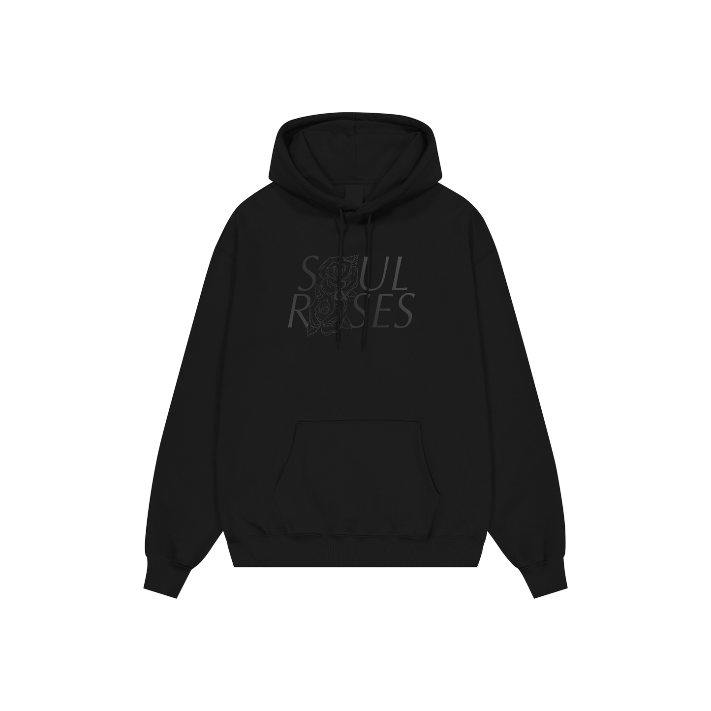 Black Two Roses Tonal Hoodie