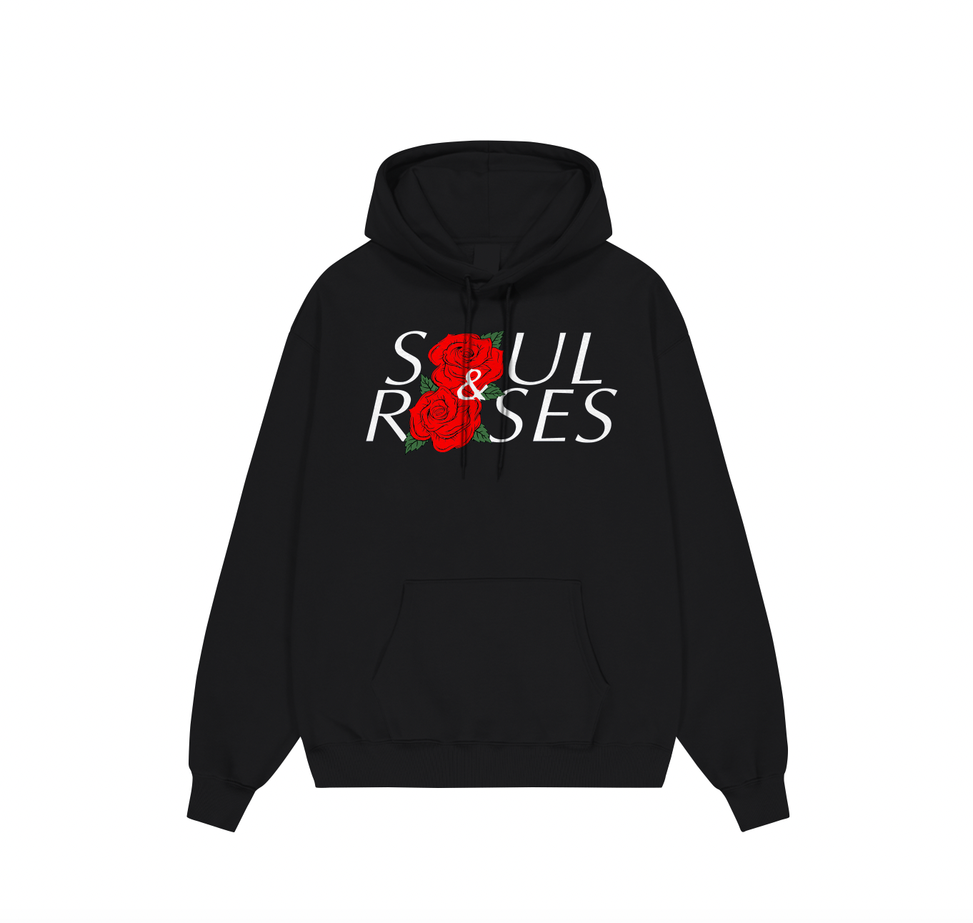 Black Classic Two Roses Hoodie