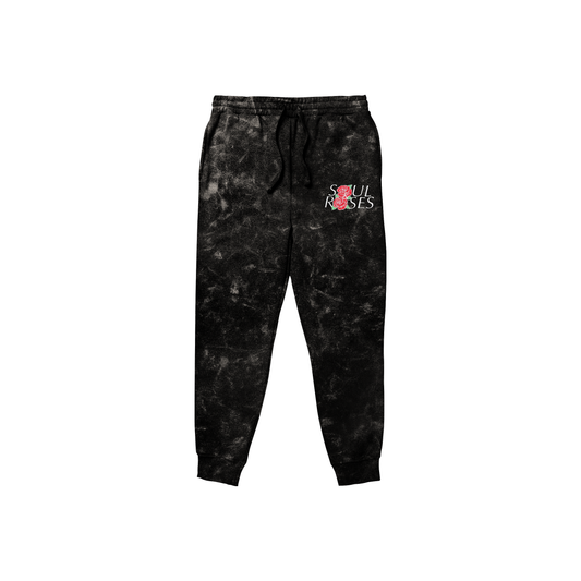 Vintage Black Classic Two Roses  Jogger