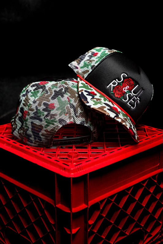 Camo Two Roses Trucker